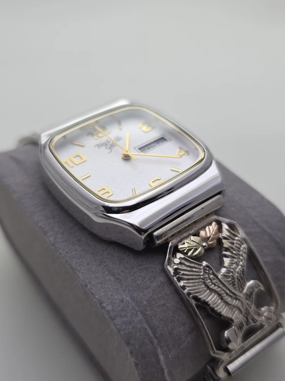 Black Hills Gold Silver-Tone Watch with Gold Accents